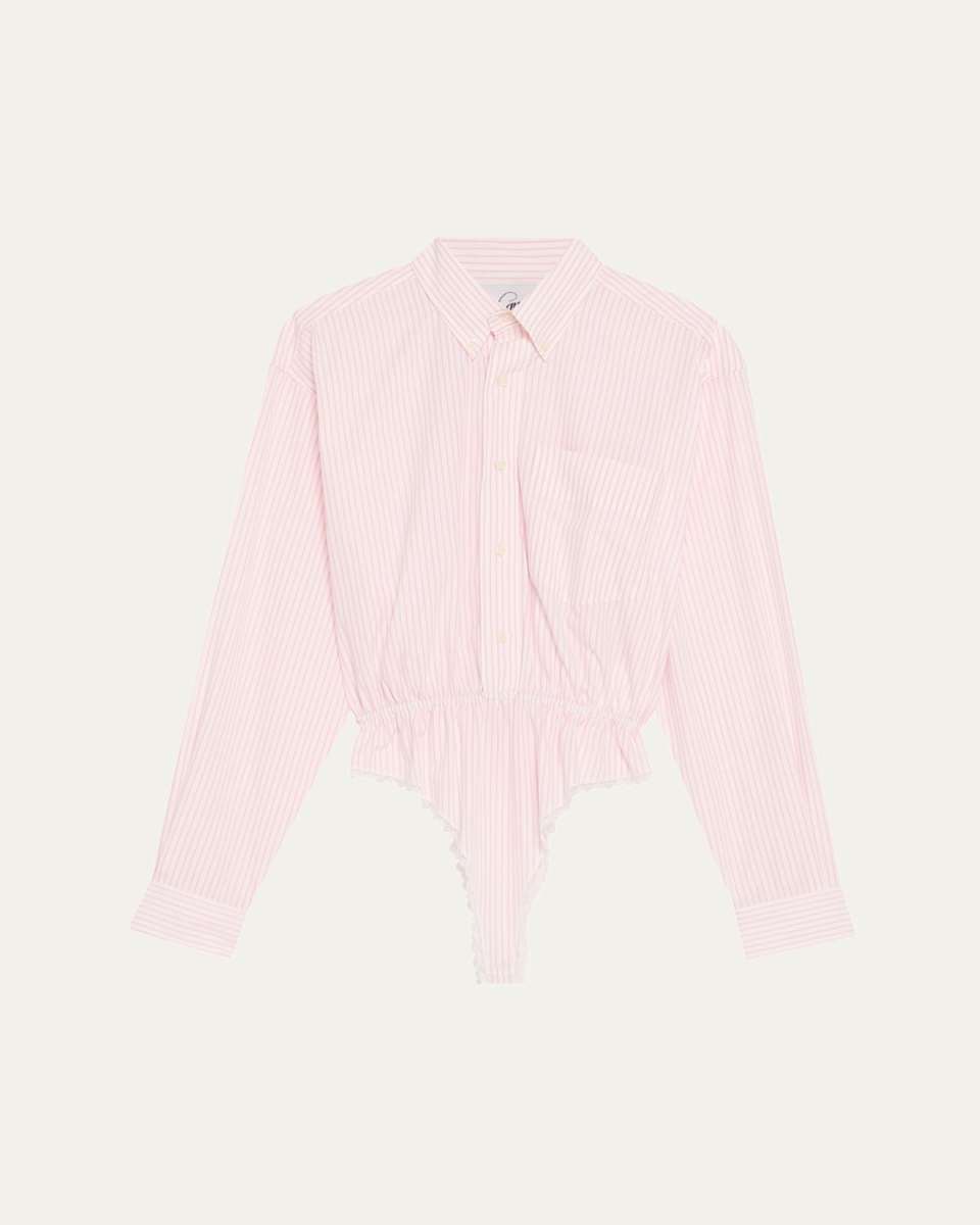 Striped Button-Down Bodysuit